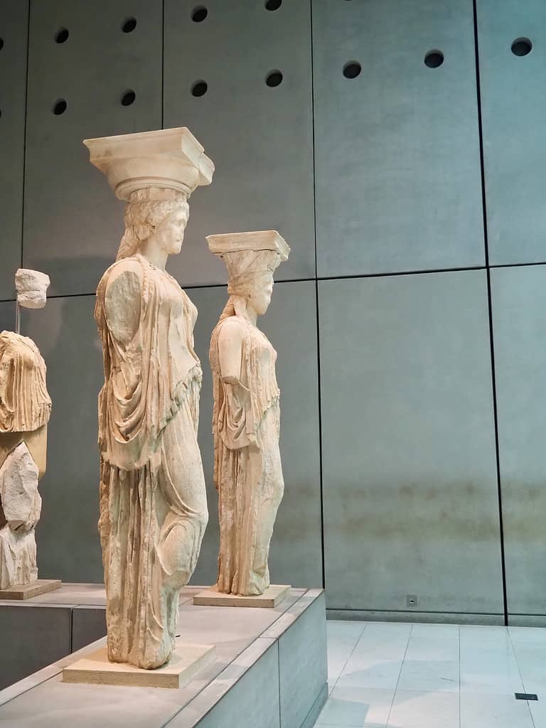 Caryatids (5th century BCE), Acropolis Museum, Athens.