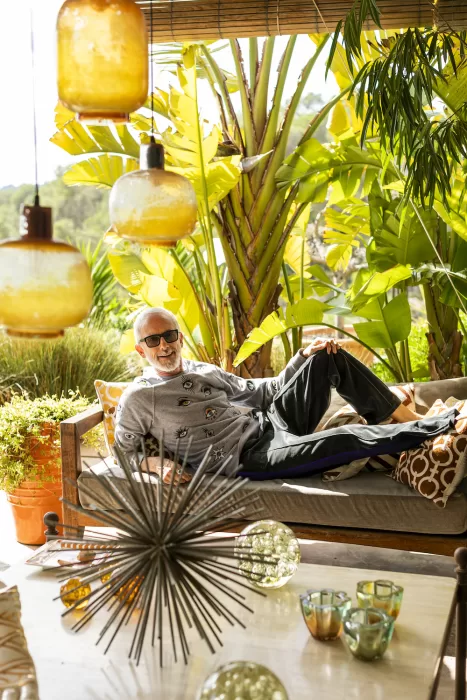 Patrick Cox at home in Ibiza