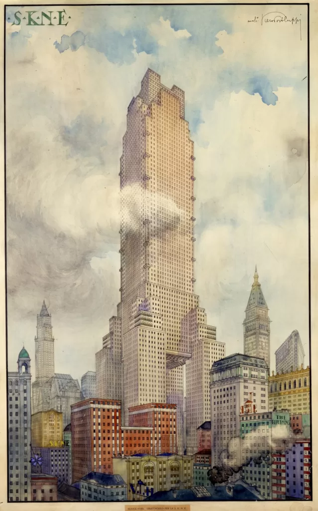 Piero Portaluppi's design for a skyscraper in New York.