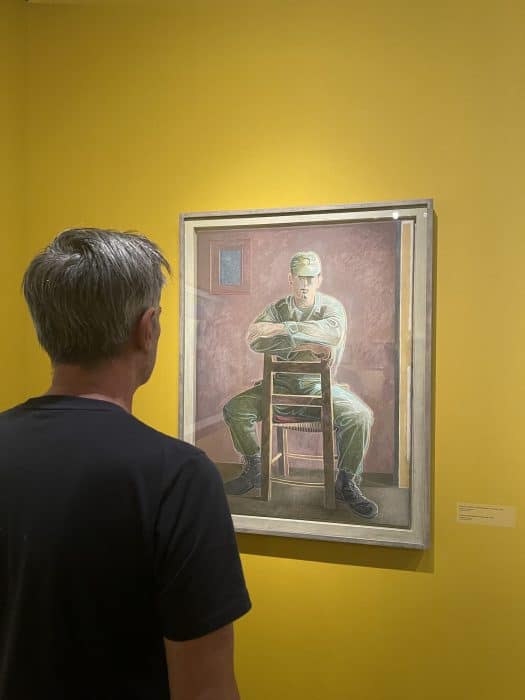 John Craxton at the Benaki Museum, Athens.