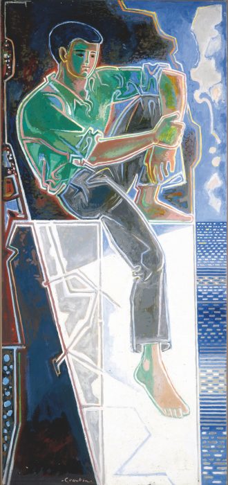 John Craxton, Boy on a Wall (1958).
