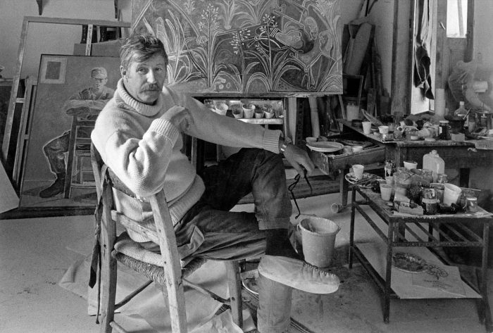 John Craxton in his Chania studio.