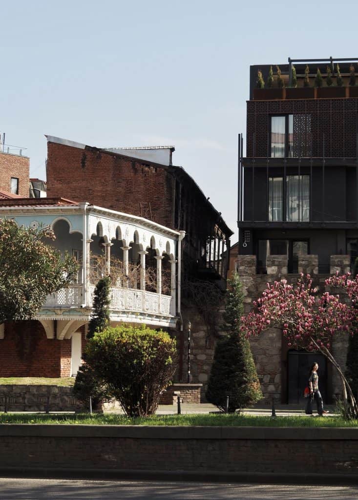 Old and new colliding in Tbilisi, Georgia.