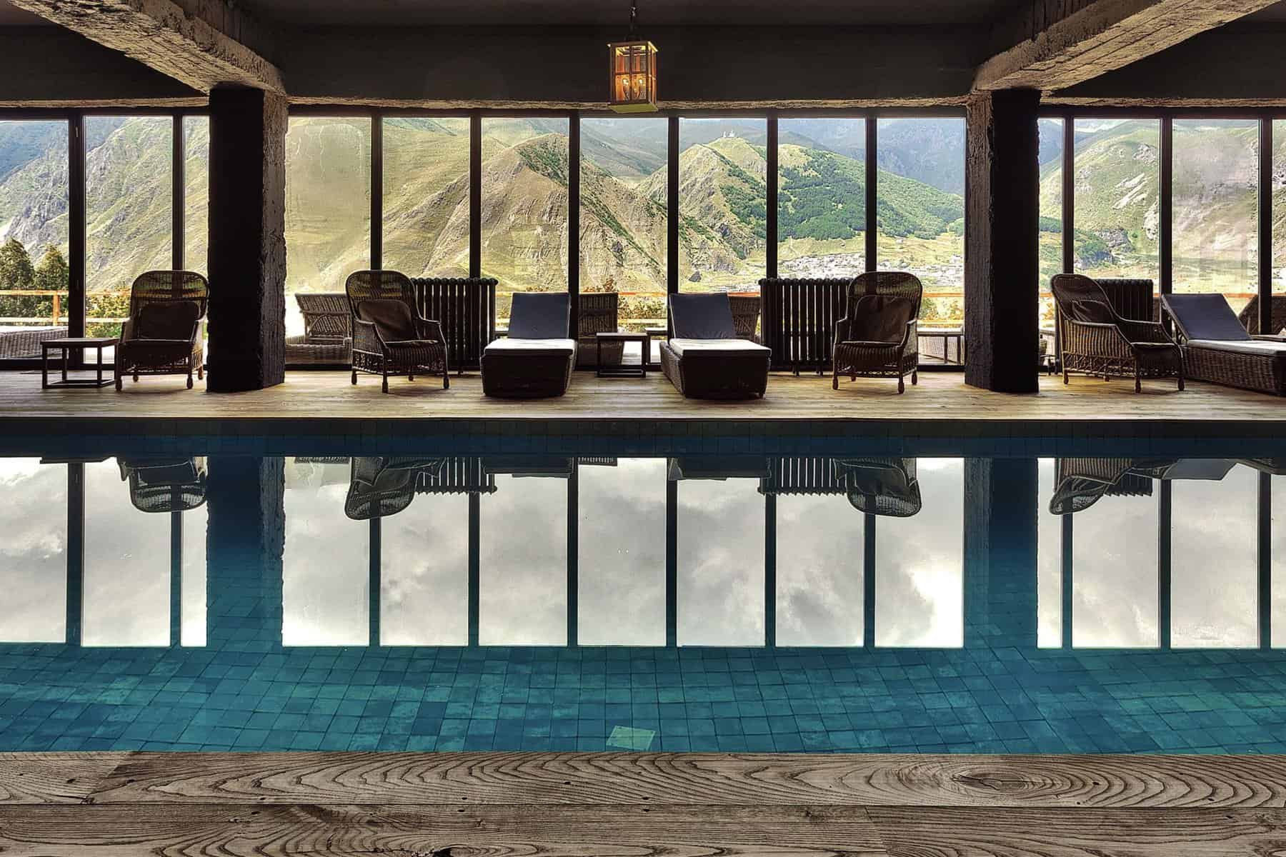 A pool with a view, Rooms Kazbegi, Georgia.