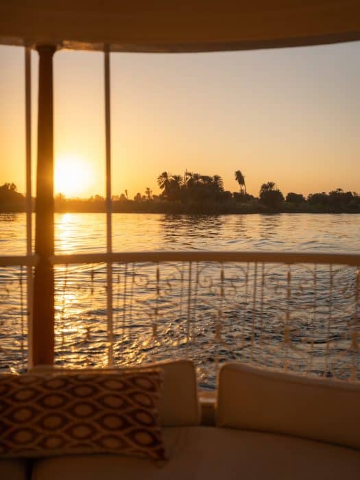 Sailing on the Nile at sunset with Egypt Beyond.
