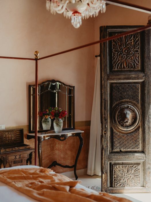 Detail of a guest room, Al Moudira Hotel, Luxor.