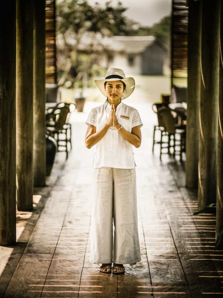 Zannier Phum Baitang Reception staff, Zannier Phum Baitang in Sime Reap, Cambodia.