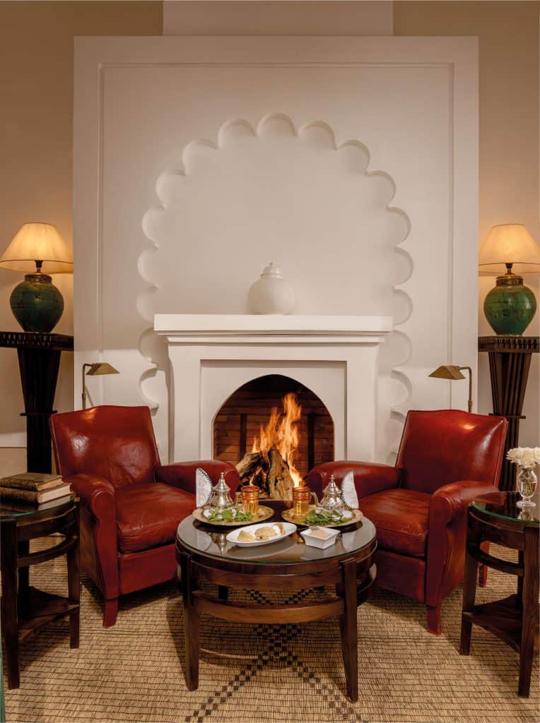 Fireplace in the Agadir Suite, L'Hotel Marrakech.