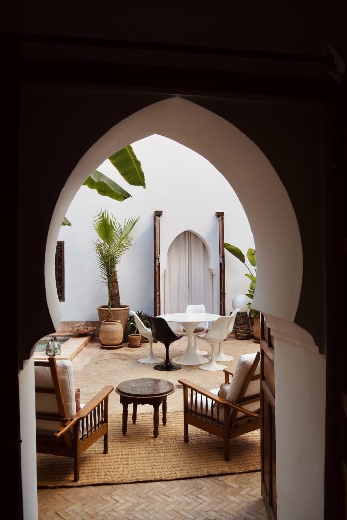 Riad UP in the Spanish quarter of Kennaria, Marrakech takes after the architecture of an Andalusian palace.