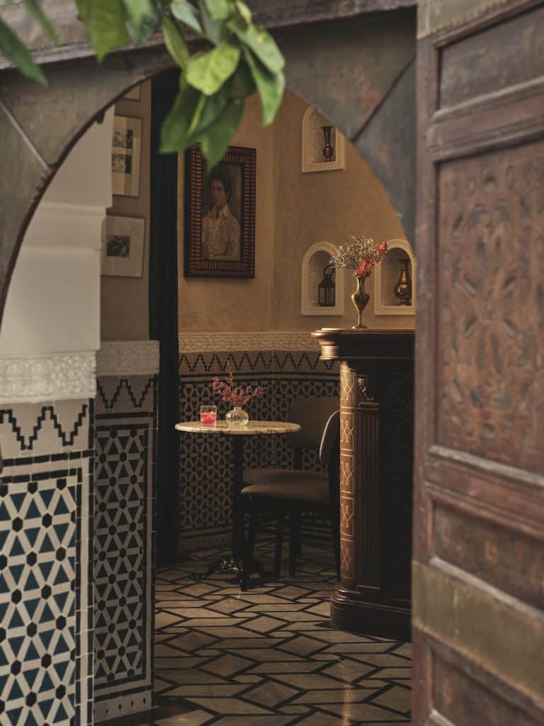 A portrait of American designer Bill Willis at Bill's Bar, IZZA Marrakech.