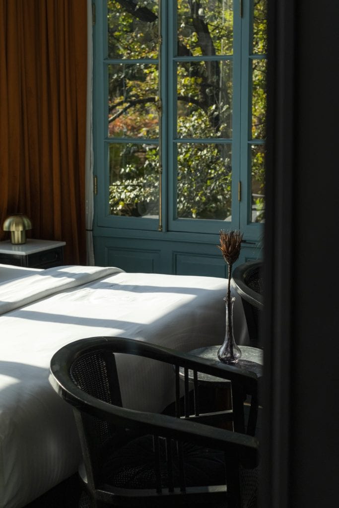 Guest room, Unfound Door boutique hotel, Tbilisi, Georgia.