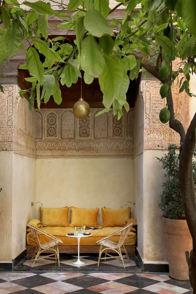 A cosy corner of the patio of El Fenn.