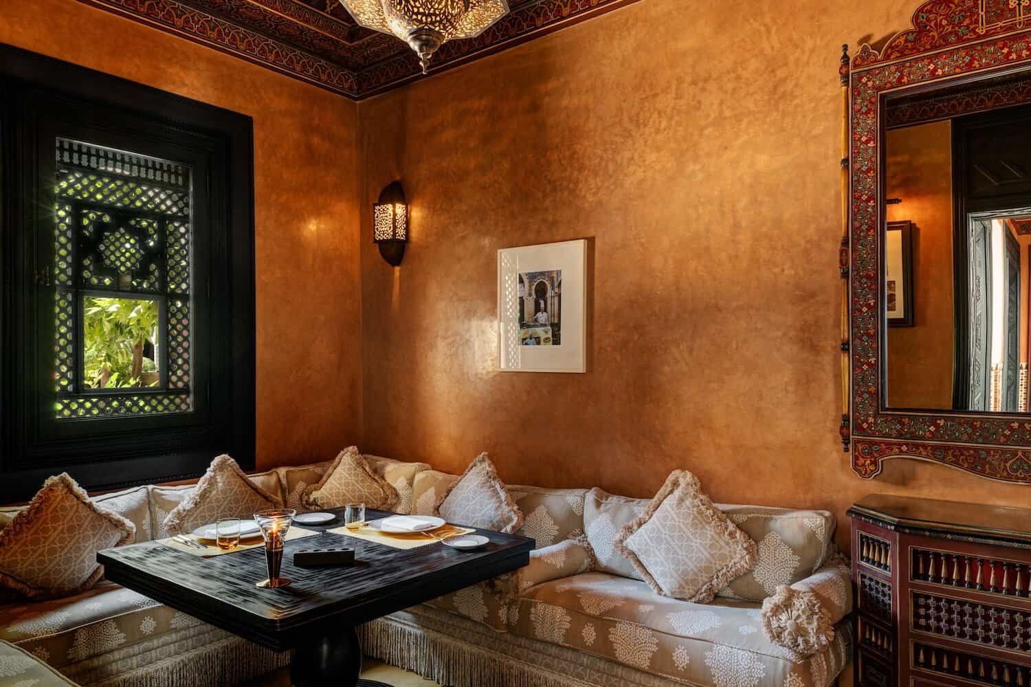Le Marocain Moroccan restaurant at La Mamounia, designed by Jacques Garcia.