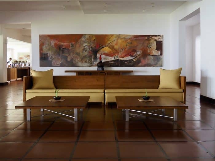 Sofa and tables, Jetwing Lagoon Wellness.