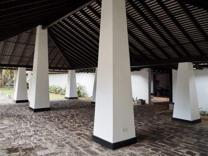 Pyramid columns by Geoffrey Bawa, Jetwing Lagoon Wellness, Sri Lanka.