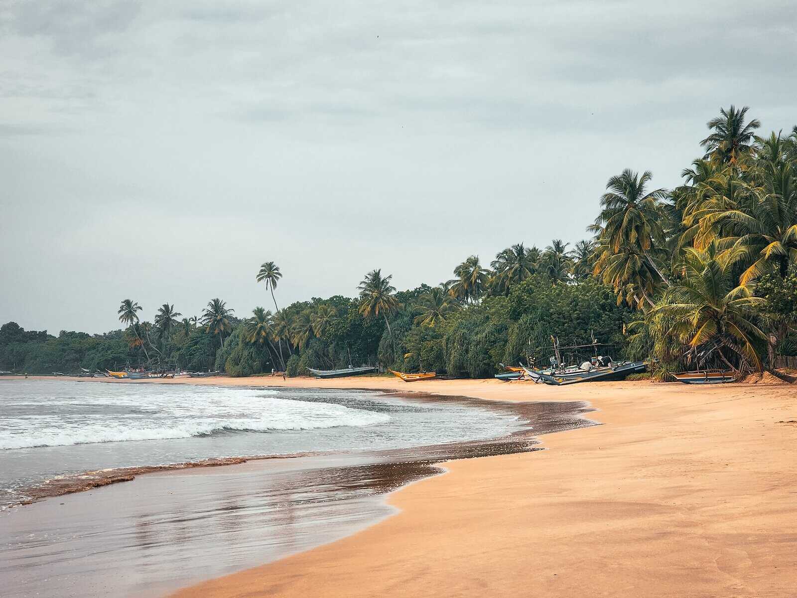 Mawella Beach on the south coast of Sri Lanka, home to boutique hotel Halcyon Mawella