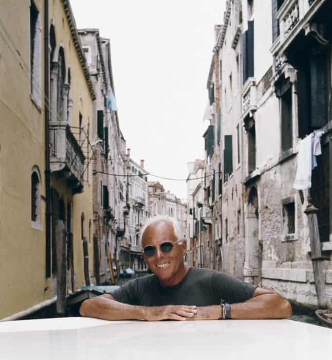 Giorgio Armani photographed in Venice by his sister, Rosanna Armani.