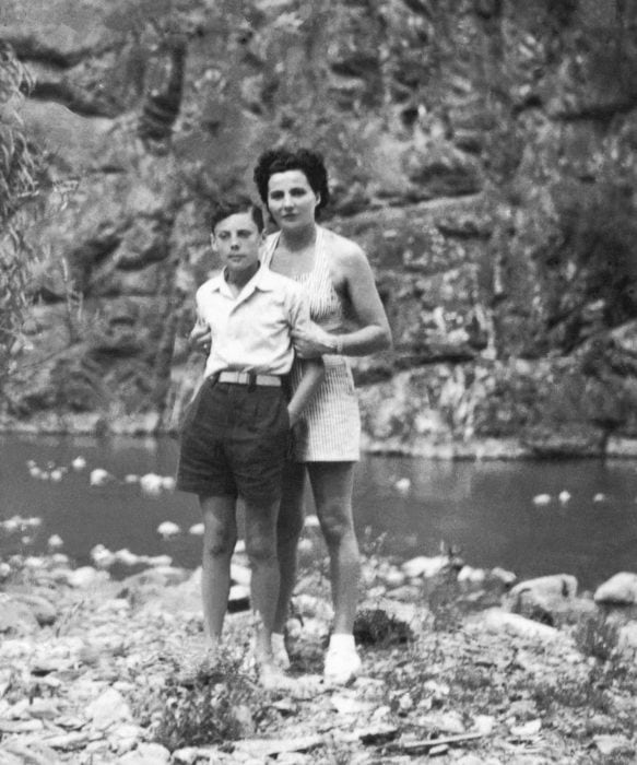 A young Giorgio Armani with his mother Maria.