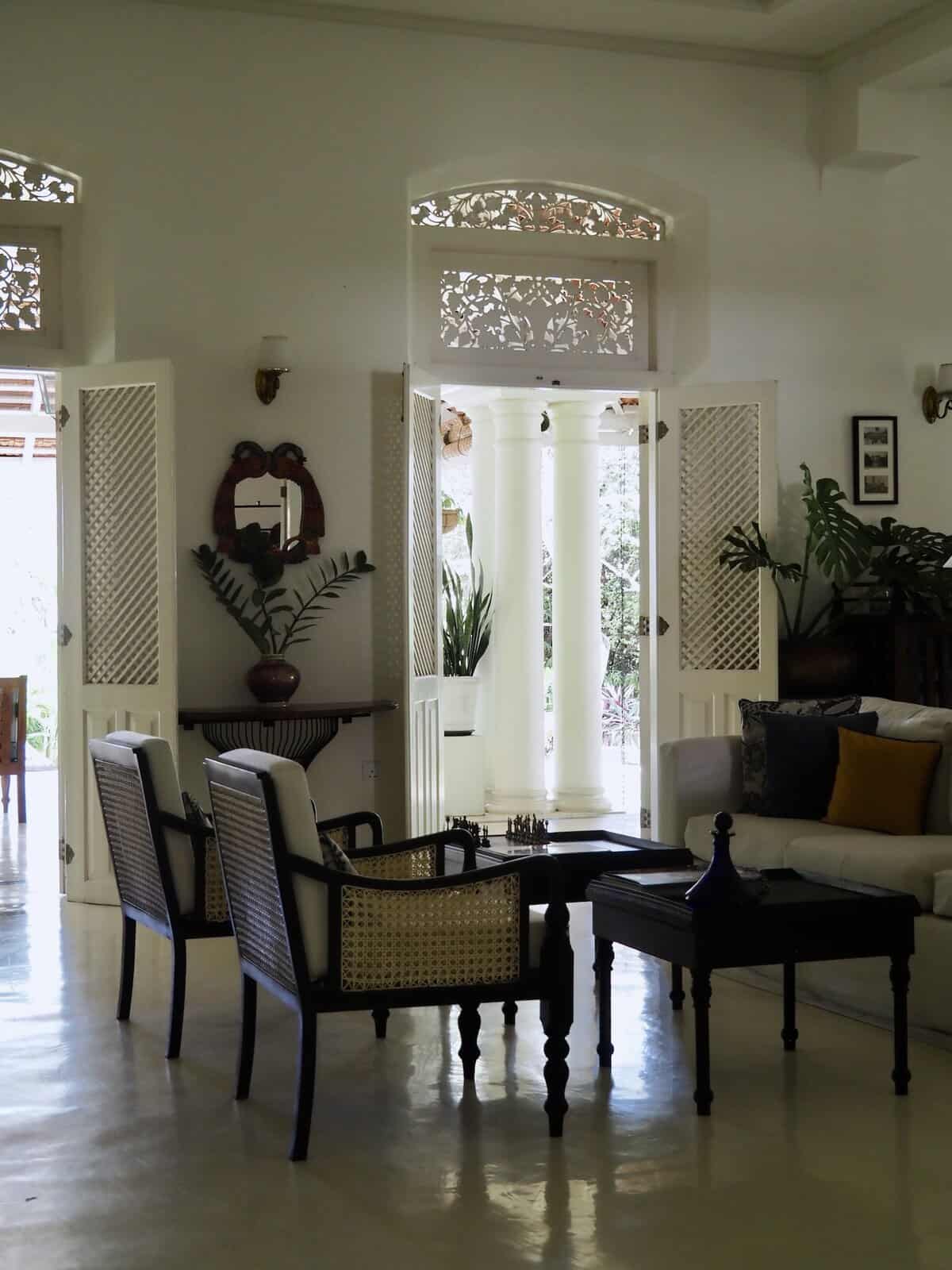 Drawing Room, The Sun House boutique hotel, Galle, Sri Lanka.