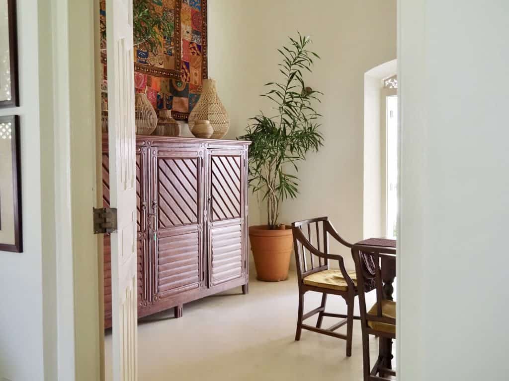 A Woolvendaal chair in the dining room of The Sun House boutique hotel, Galle Sri Lanka.
