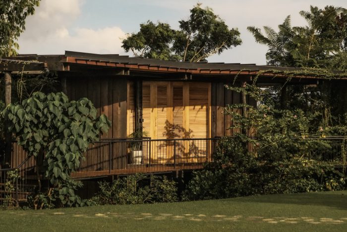 Trebartha East:The Roundhouse was constructed in locally sourced timber.