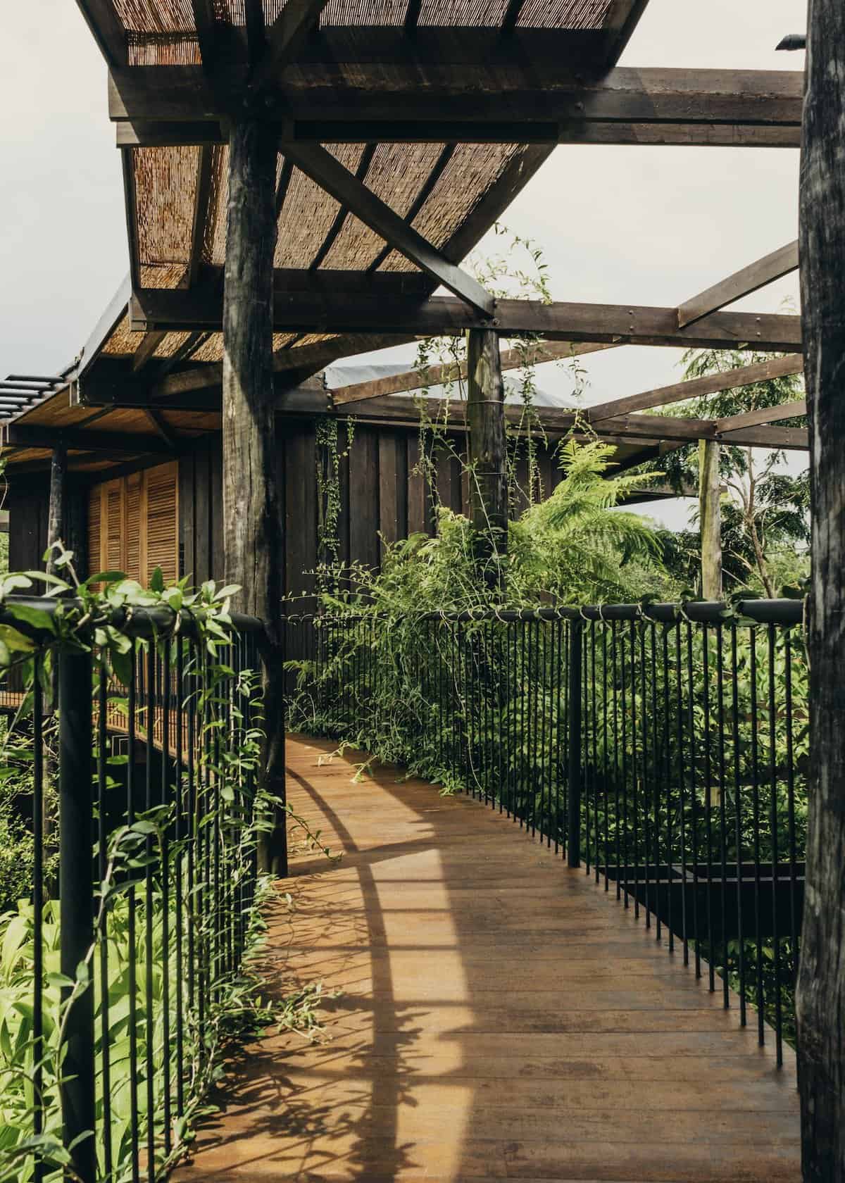 Circular veranda at Trebartha East:The Roundhouse, designed by Professor Narein Perera.