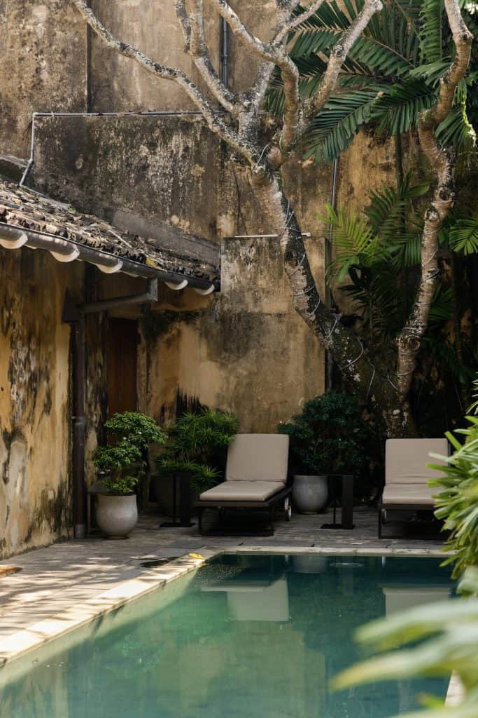 Courtyard swimming pool, The Fort Printers, Galle Fort.