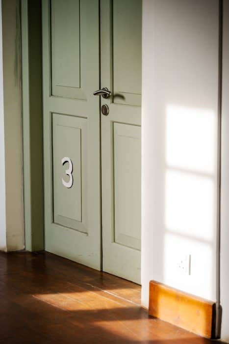 Door detail, Fort Bazaar boutique hotel, Galle Fort, Sri Lanka.