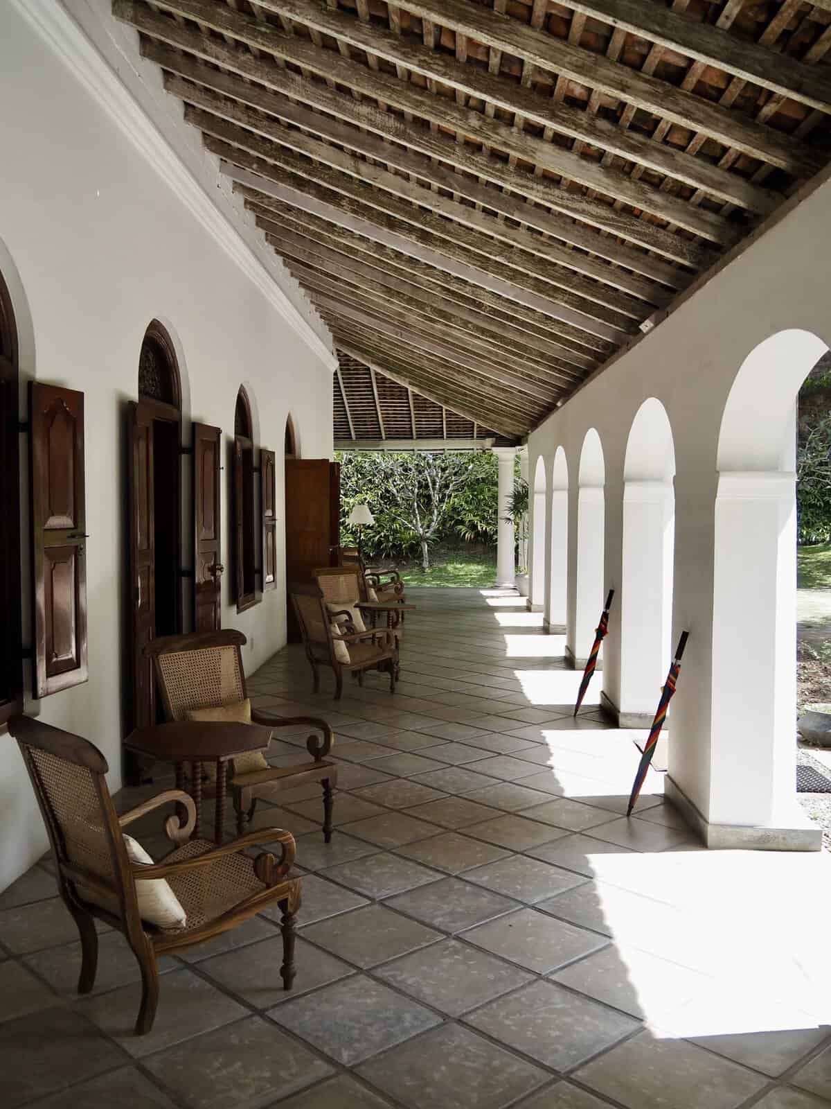 Adigar's Manor Veranda, Adigar's Manor boutique hotel, Kandy, Sri Lanka.