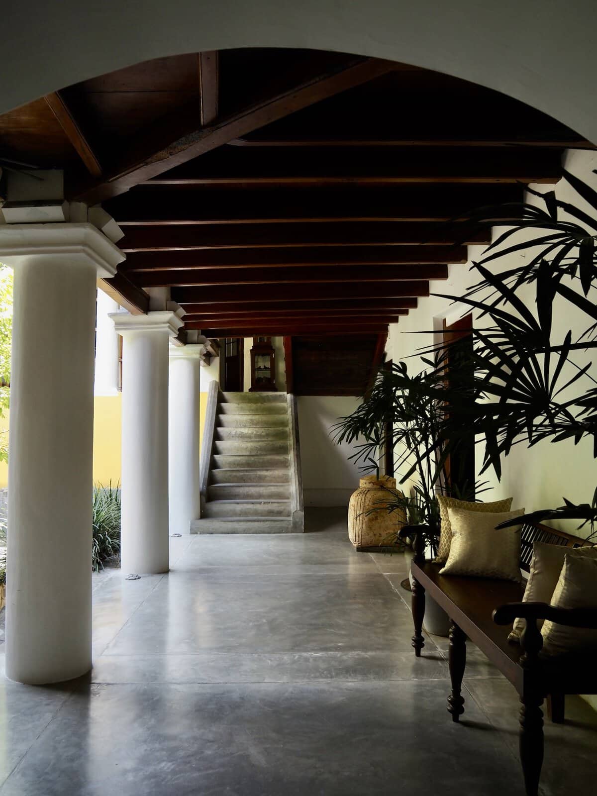 Adigar's Manor Lower floor of the loggia, Adigar's Manor boutique hotel, Kandy, Sri Lanka.