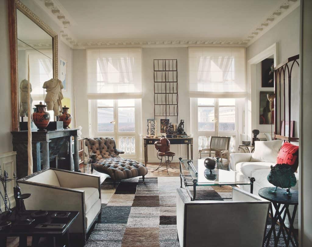 Jacques Grange. Jacques Grange's Paris apartment, once the home of Colette, with pieces by Francis Jourdain, Claude Lalanne and Diego Giacometti.