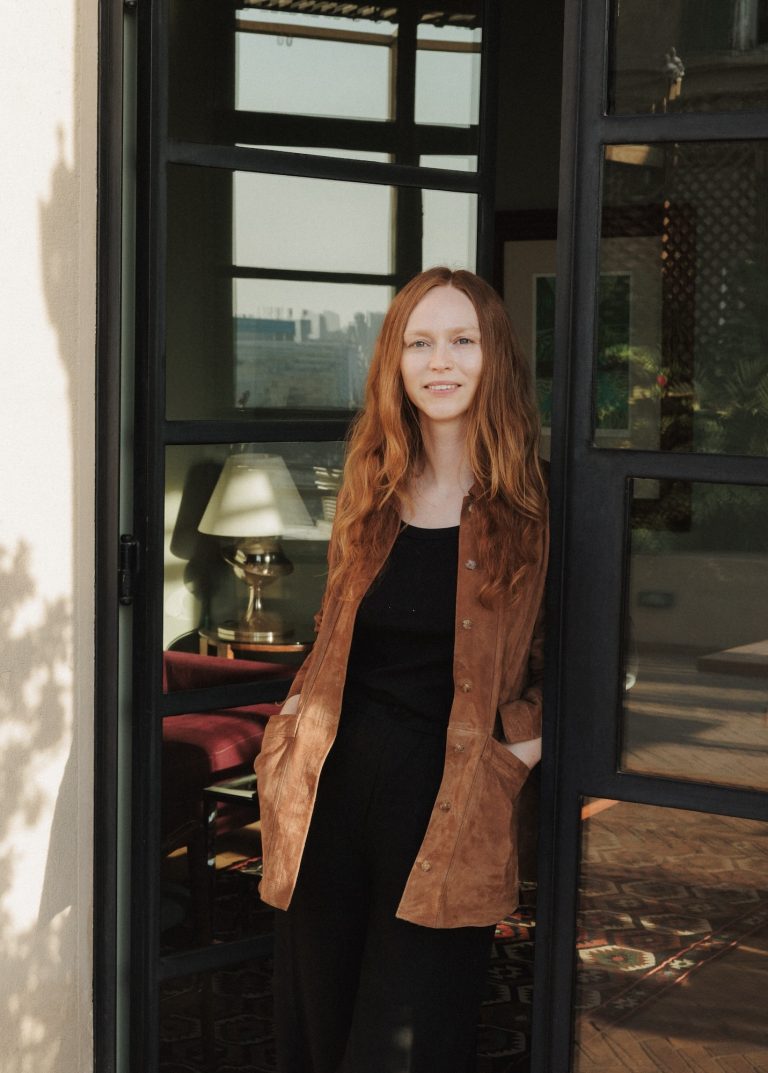 Philomena Schurer Merckoll in the doorway of one of the Immobilia apartments, Cairo.