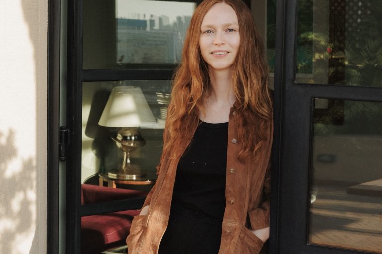 Philomena Schurer Merckoll in the doorway of one of the Immobilia apartments, Cairo.