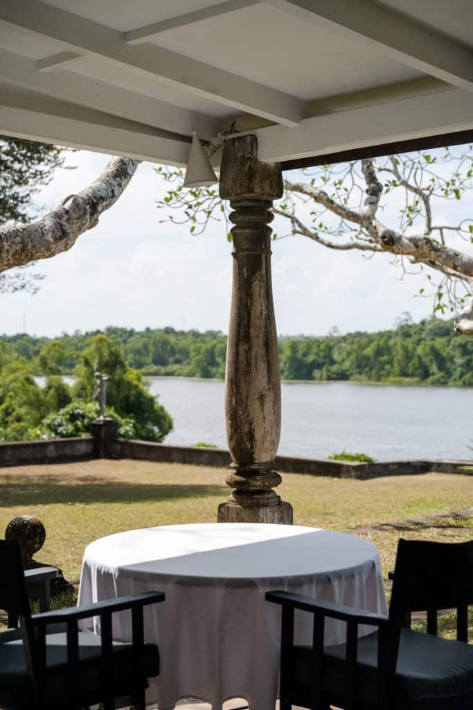 Lunuganga. Water views from the dining terrace of geoffrey Bawa's Lunuganga.