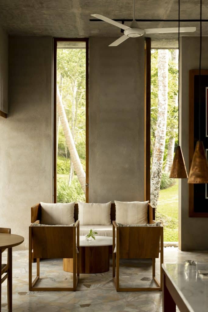 Kurulu Bay. Kurulu Bay's inhouse restaurant The Kitchen features a terazzo floor and modern Sri Lankan furniture.