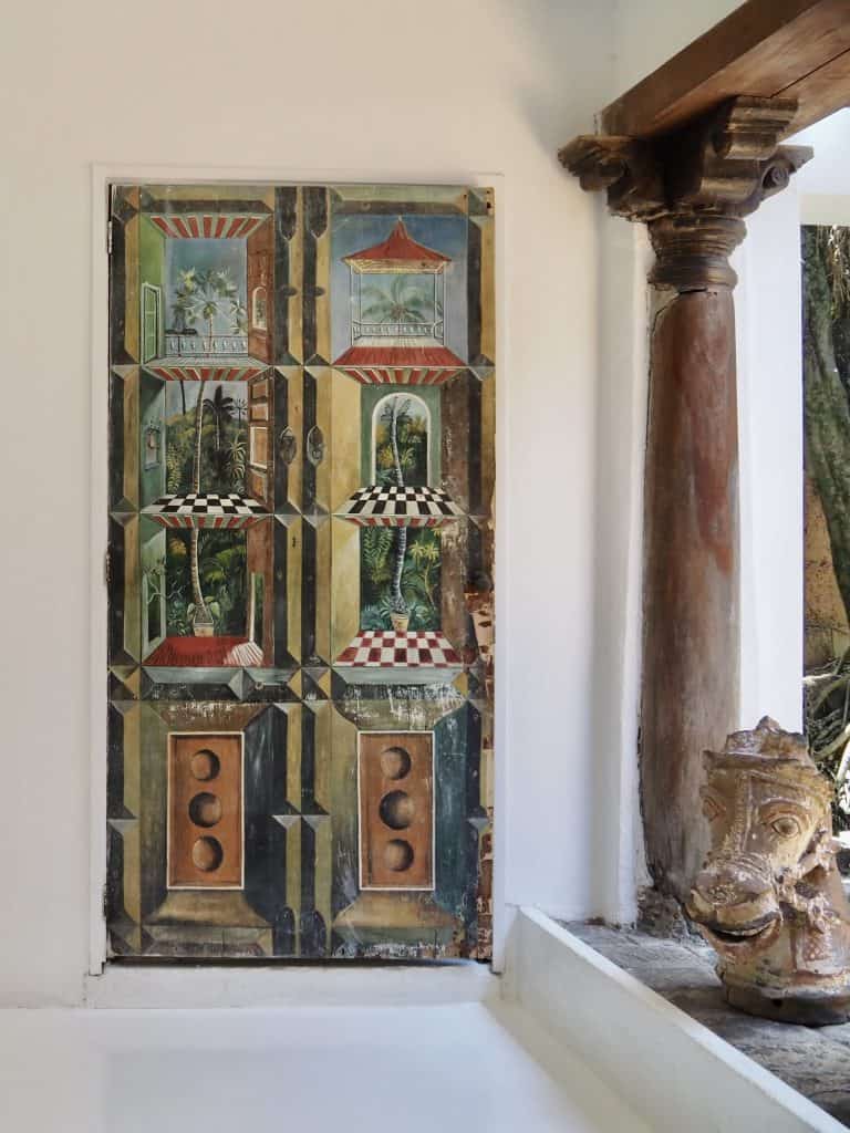 Geoffrey Bawa. A decorative door painted by Australian artist Donald Friend, at Geoffrey Bawa's home, No. 11.