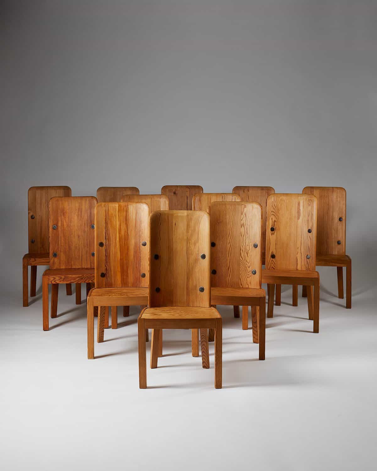 Axel Einar Hjorth. A set of 12 dining chairs by Axel Einar Hjorth at Modernity, Stockholm.